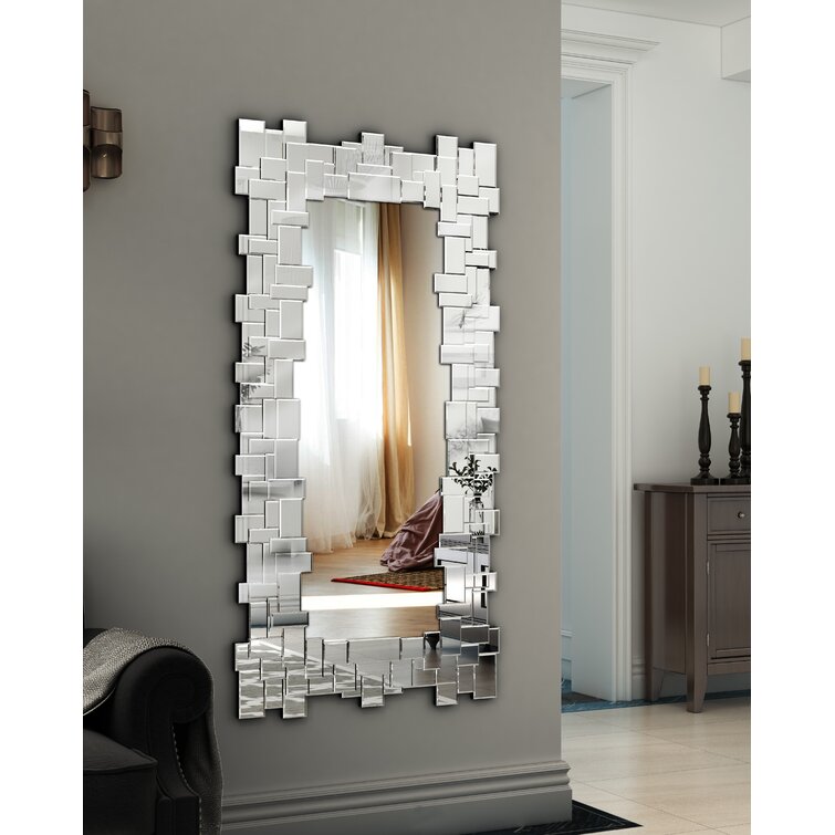 Glass wall on sale mirror